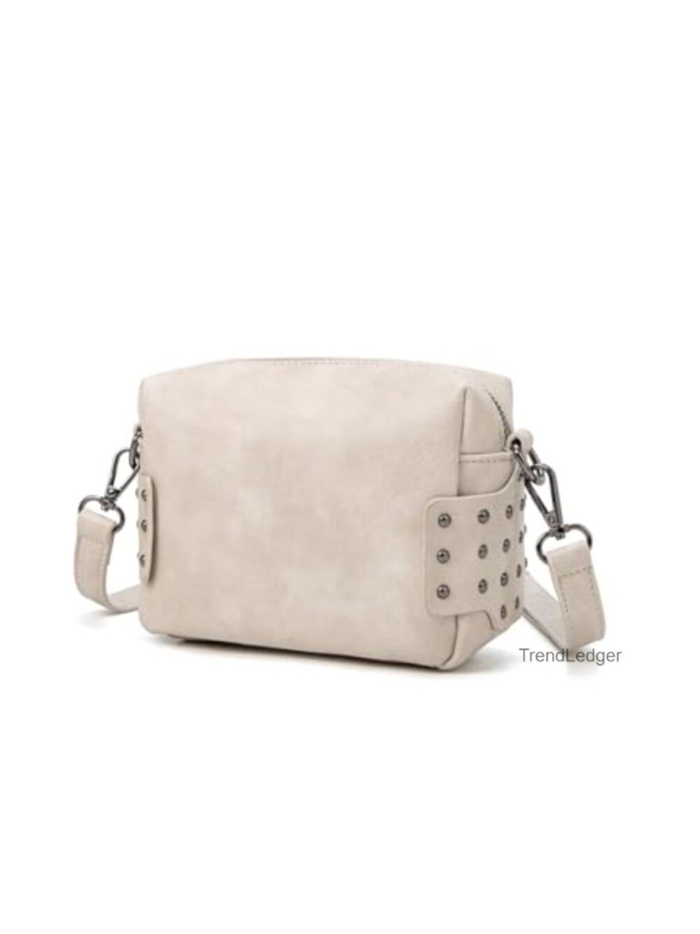 Vegan Leather Crossbody Camera Bag Rivet Detail Small Purse